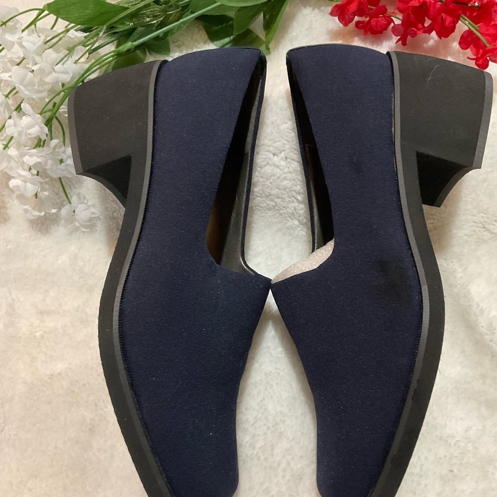 Villager Navy Blue Fabric Slip On Shoes Size 8